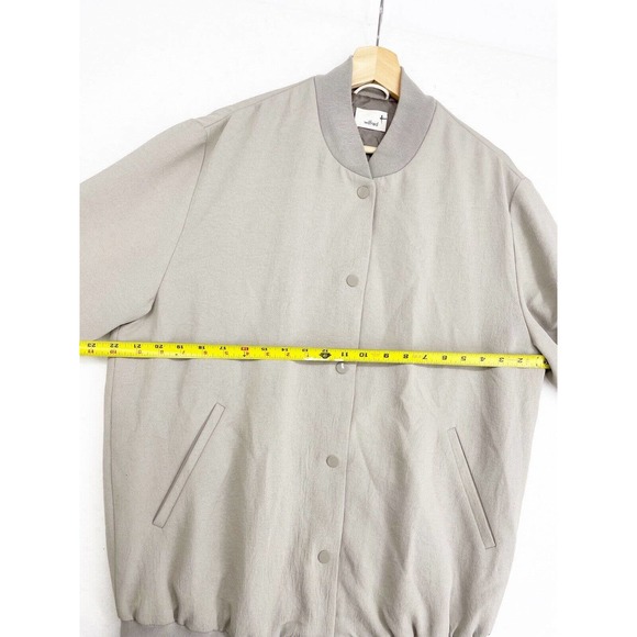 Aritzia Wilfred Womens POUSSIN BOMBER Jacket Concrete Beige Casual Lightweight - Picture 6 of 12